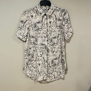 Topshop Keyhole Back Button Down Collar Shirt